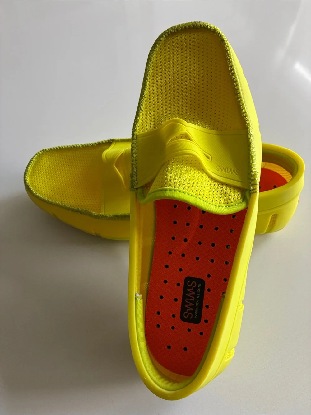 Swims Men's Neon Yellow Loafers with Orange Insoles